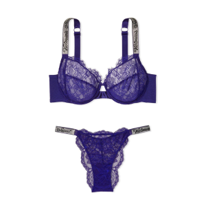 Комплект білизни Unlined Lace Shine Strap Full Cup Demi Bra Night Ocean