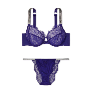 Комплект білизни Unlined Lace Shine Strap Full Cup Demi Bra Night Ocean