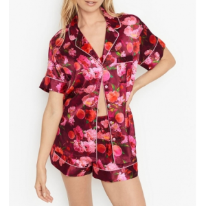 Піжама із шортами Satin Short Flower print Red