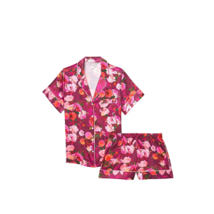 Піжама із шортами Satin Short Flower print Red