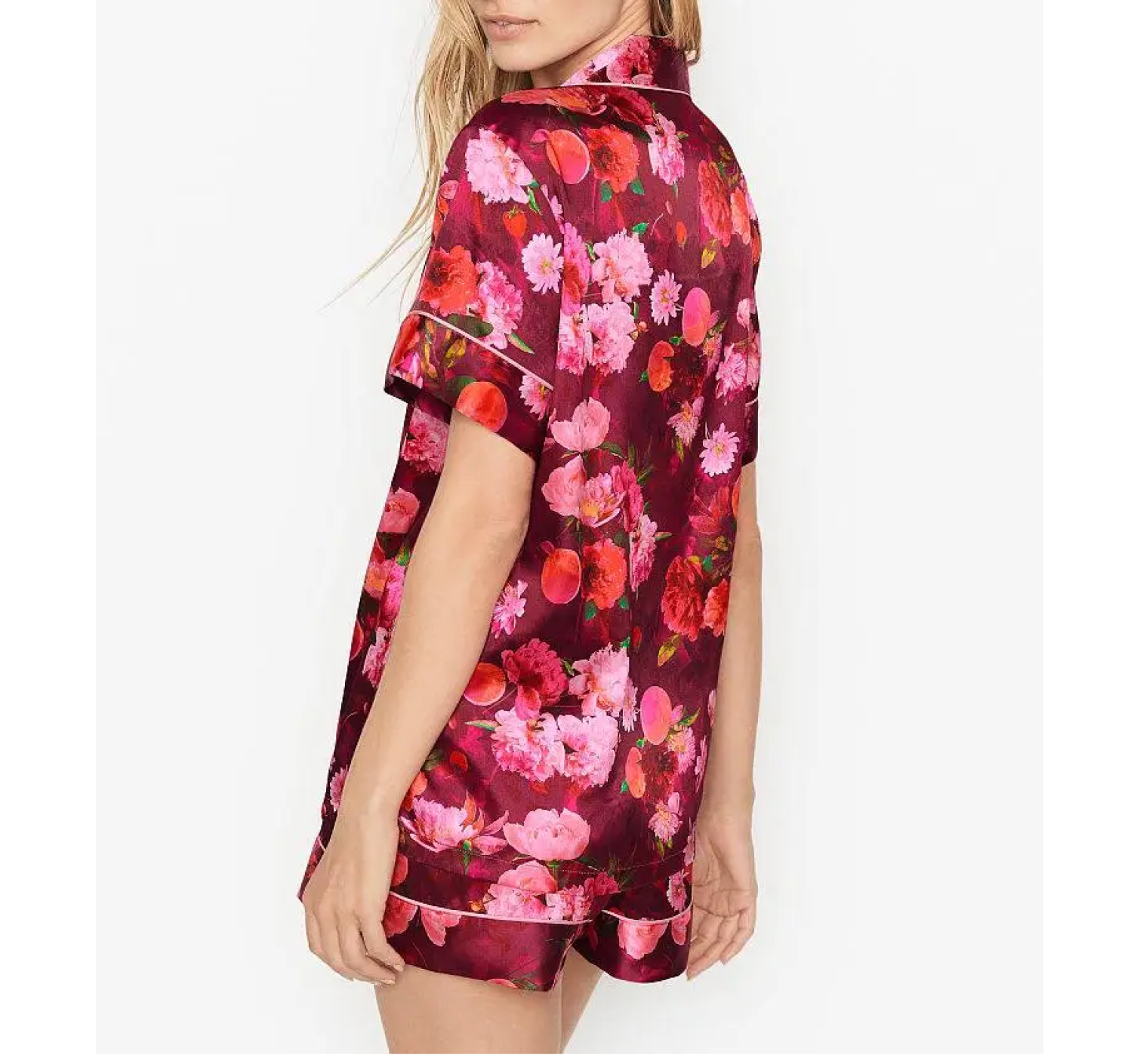Піжама із шортами Satin Short Flower print Red