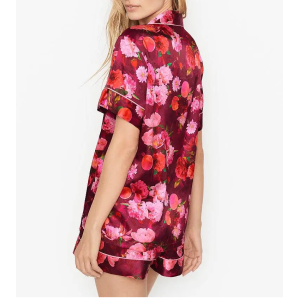 Піжама із шортами Satin Short Flower print Red