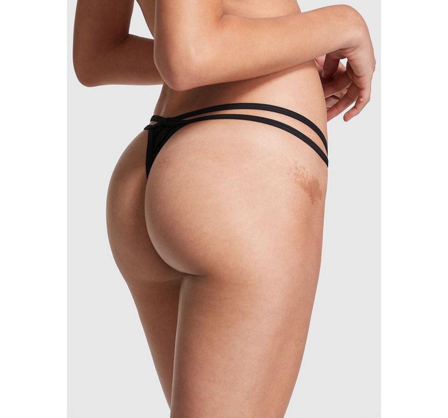 Трусики Flocked Mesh Thong Panty Pure Black