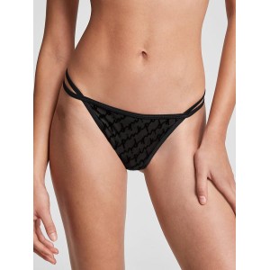 Трусики Flocked Mesh Thong Panty Pure Black