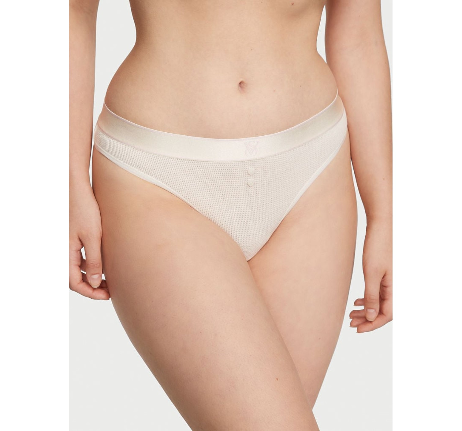 Трусики Waffle White Coral Thong Panty