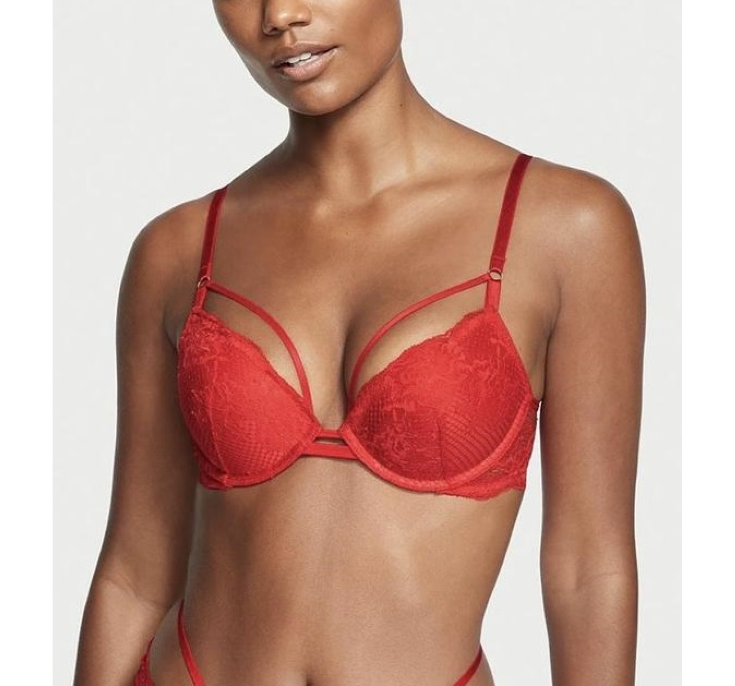 Комплект белья Push-Up Bra Lace Strappy Lipstick Set