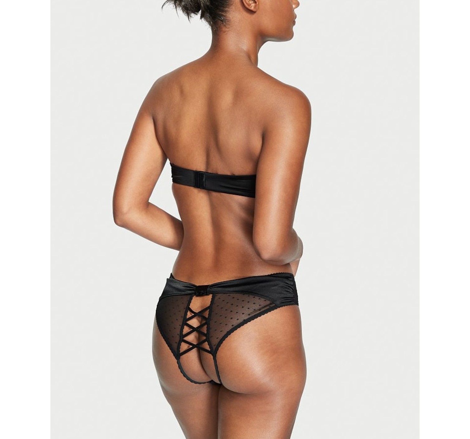 Трусики Bow-Back Open Lace-Up Cheeky Panty Black