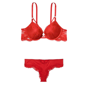 Комплект белья Push-Up Bra Lace Strappy Lipstick Set