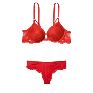 Комплект белья Push-Up Bra Lace Strappy Lipstick Set