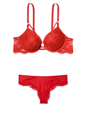 Комплект белья Push-Up Bra Lace Strappy Lipstick Set