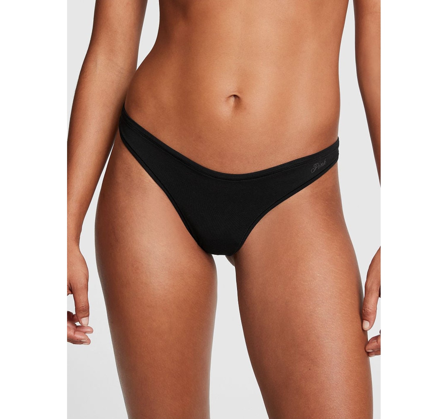 Трусики Cotton Thong panty Smooth Pure Black