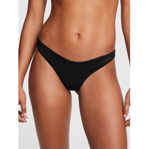 Трусики Cotton Thong panty Smooth Pure Black