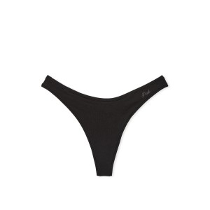 Трусики Cotton Thong panty Smooth Pure Black
