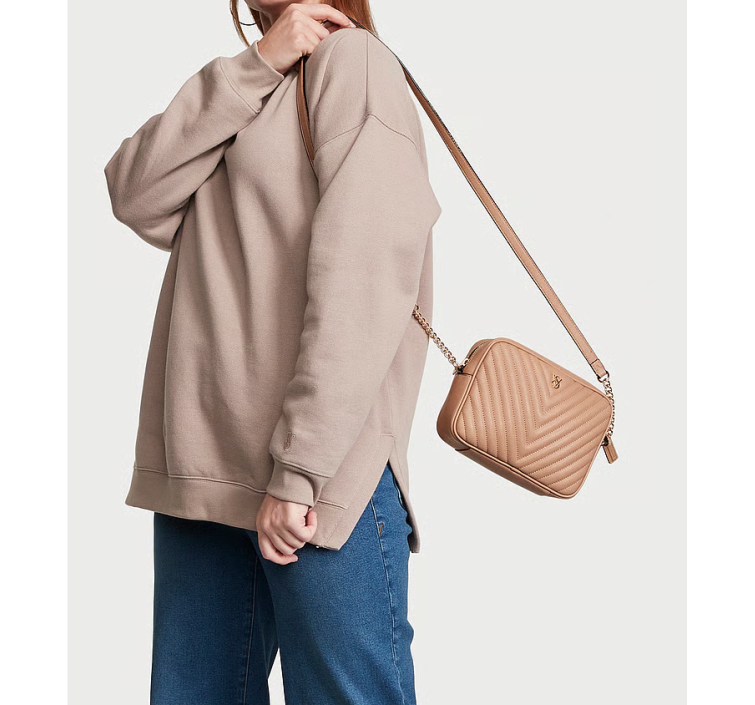 Сумка Виктория Сикрет The Victoria Top Zip Crossbody Praline