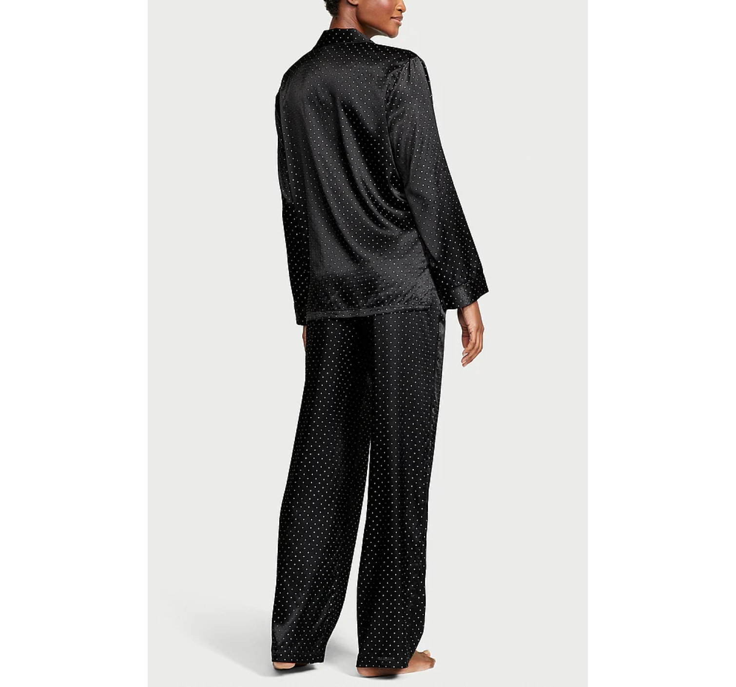 Піжама Dew Drop Satin Long Pajama Set Black