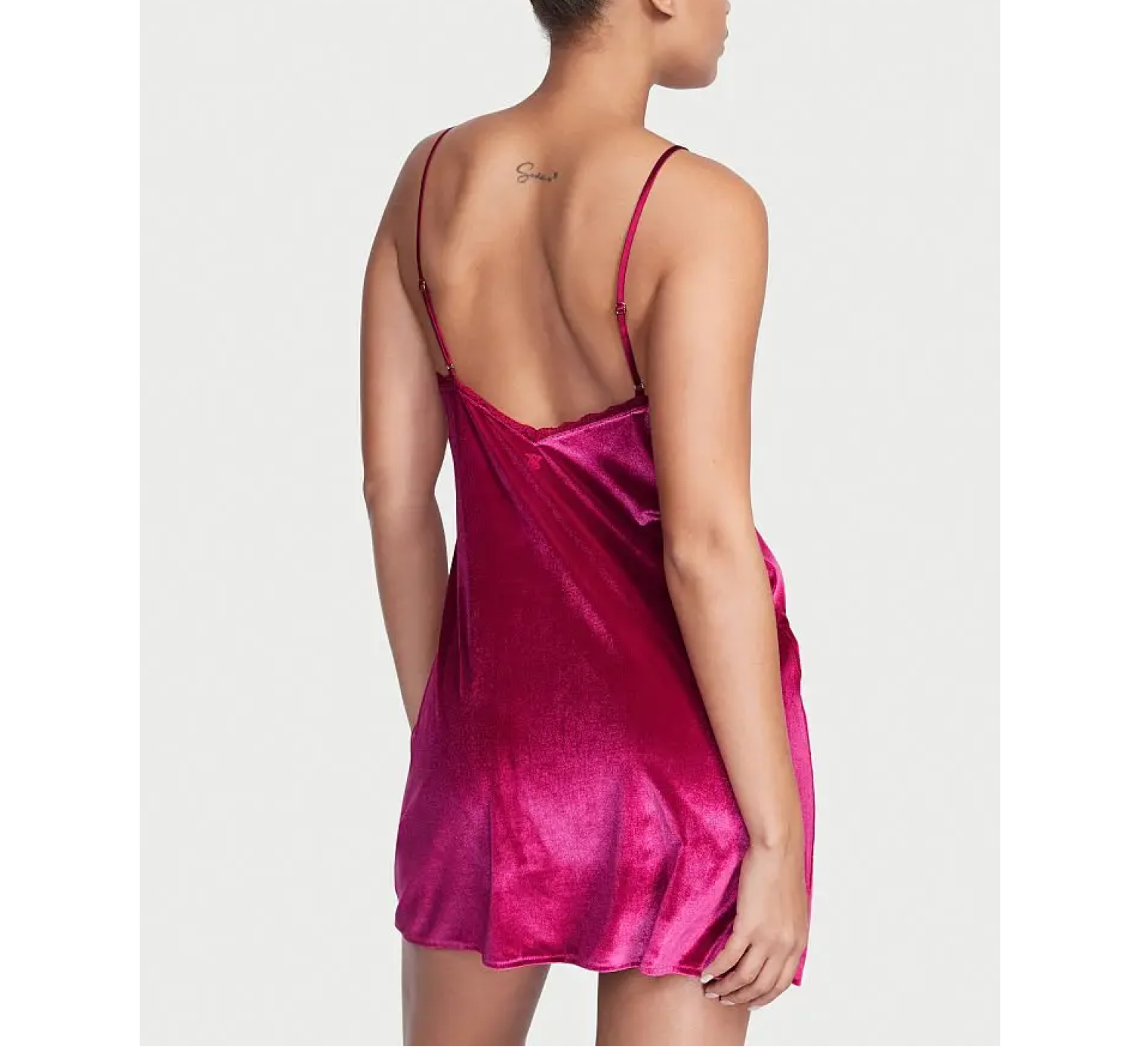 Пеньюар Victoria's Secret Fuchsia Velvet Slip