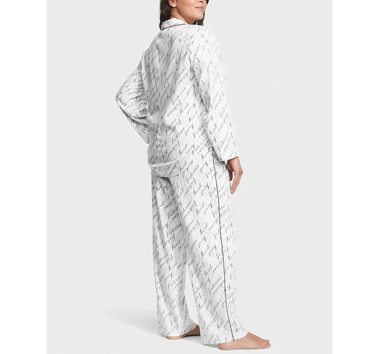 Піжама Flannel Long Pajama Set White Vs Script