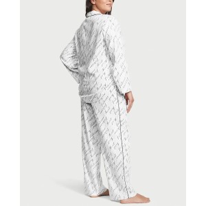 Піжама Flannel Long Pajama Set White Vs Script