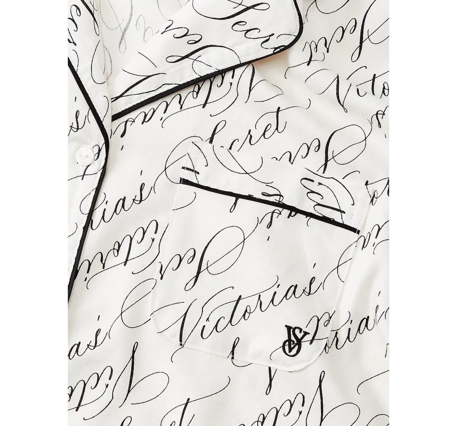 Піжама Flannel Long Pajama Set White Vs Script