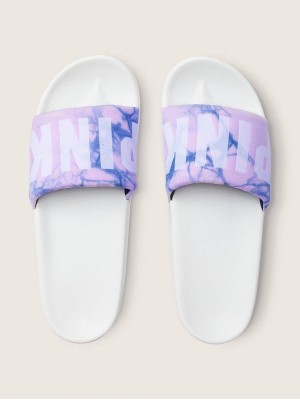 Шлепанцы Pink Slides Blue Logo