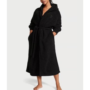 Халат Chenille Hooded Long Robe Black