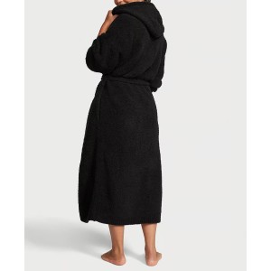 Халат Chenille Hooded Long Robe Black
