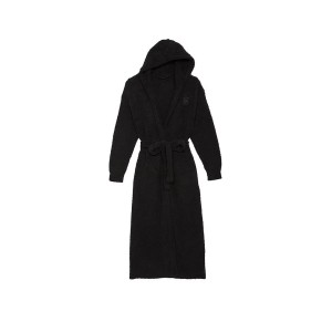 Халат Chenille Hooded Long Robe Black