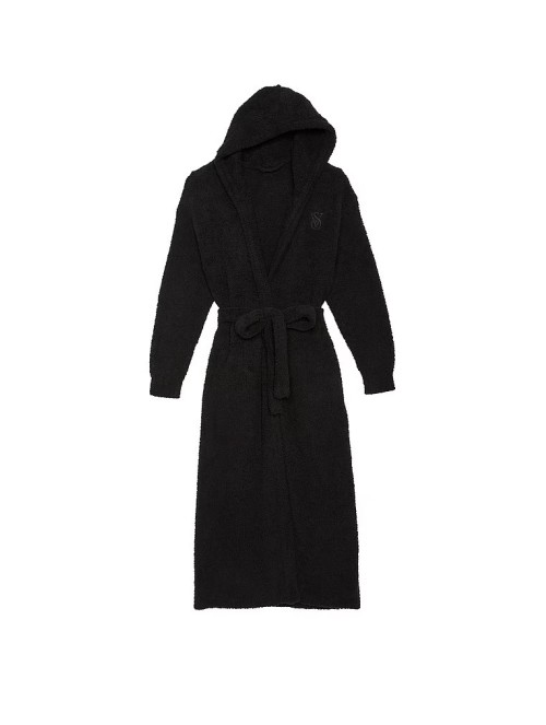 Халат Chenille Hooded Long Robe Black