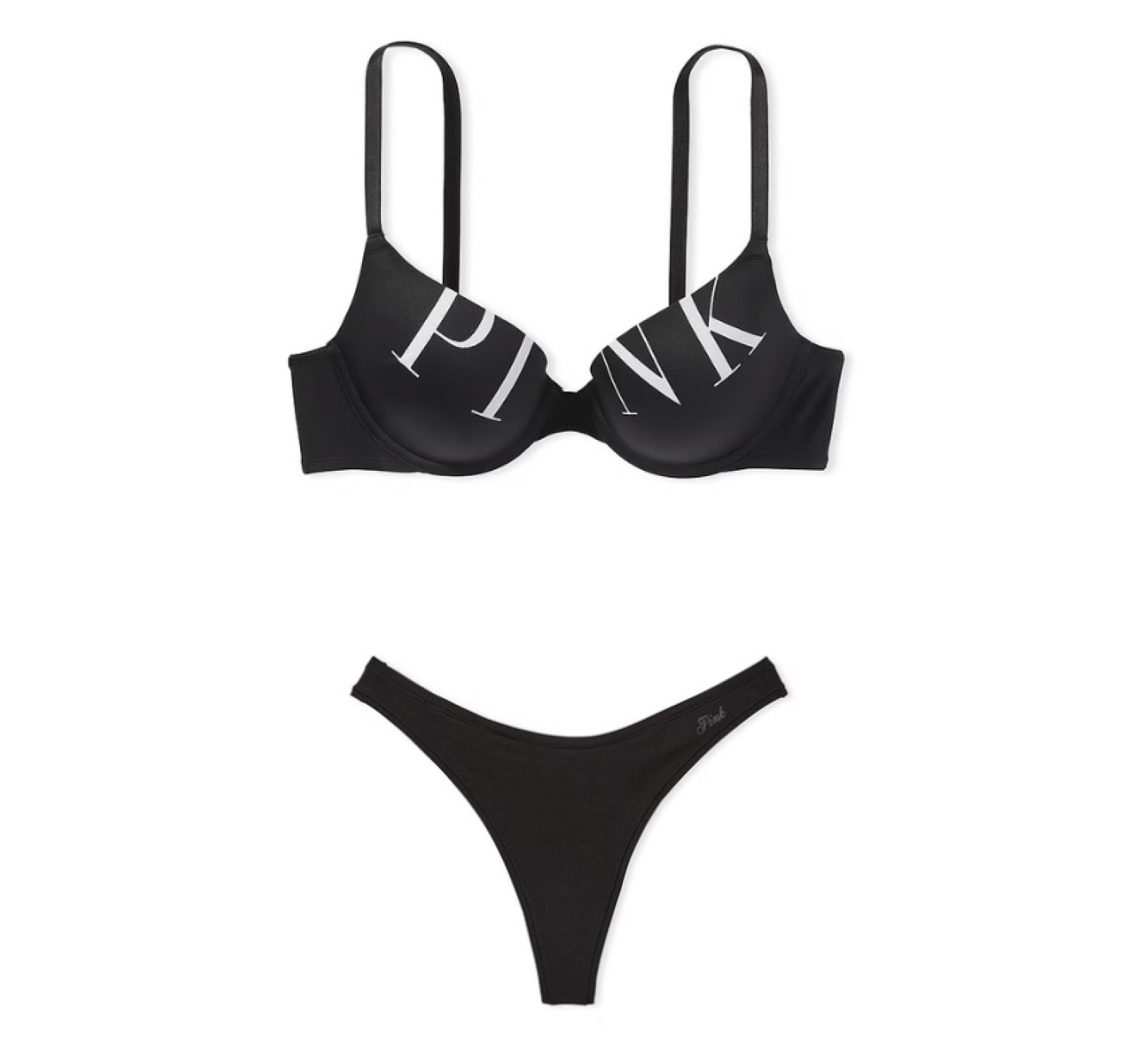 Комплект білизни Push-Up Bra Black PINK Logo Set