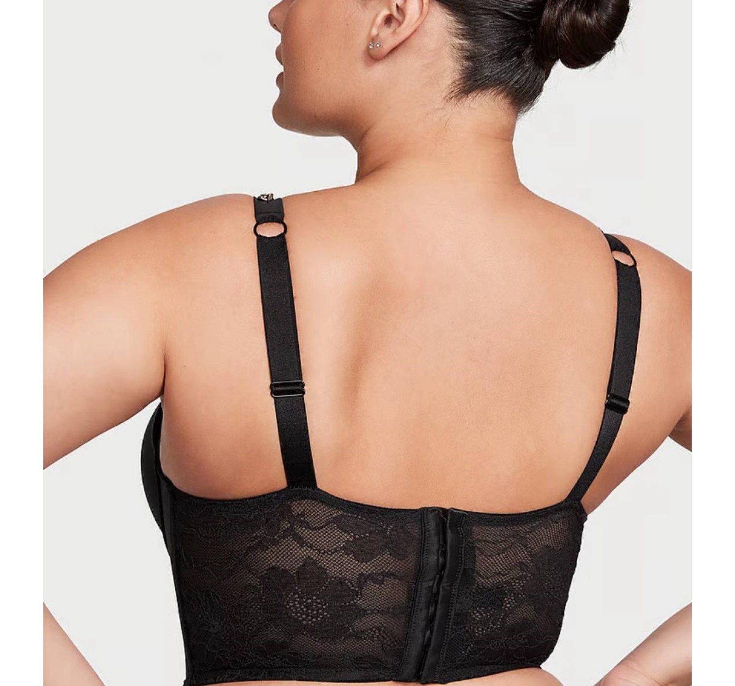 Комплект белья Bombshell Add-2-Cups Chain Strap Corset Top Black Thong Set