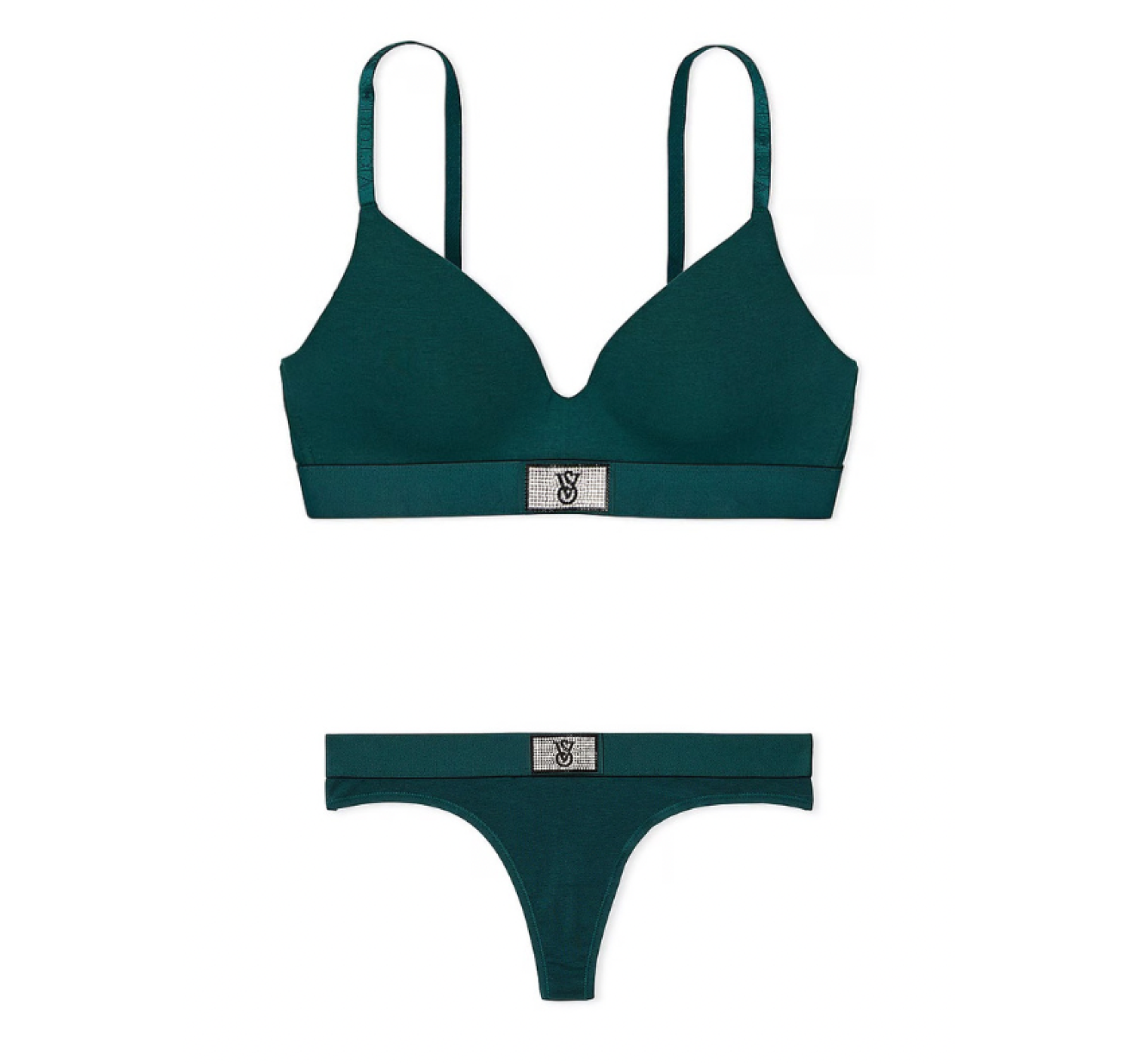Комплект білизни Cotton Lightly Lined Wireless Bra Shine Patch Black Ivy Set