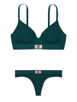 Комплект белья Cotton Lightly Lined Wireless Bra Shine Patch Black Ivy Set