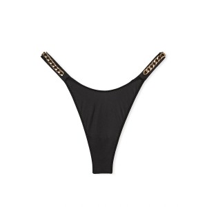 Трусики Double Chain Strap Smooth Thong Panty Black