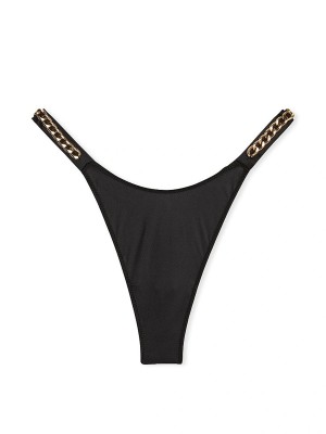 Трусики Double Chain Strap Smooth Thong Panty Black