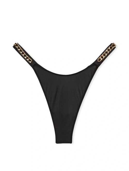 Трусики Double Chain Strap Smooth Thong Panty Black