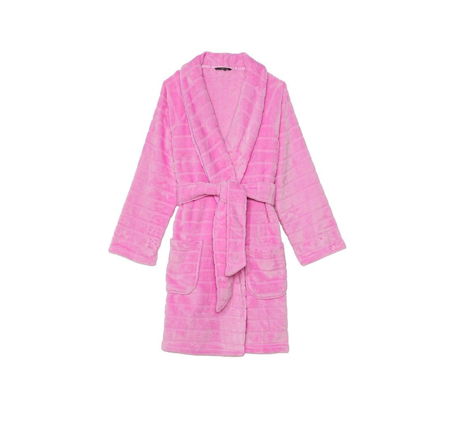 Халат Plush Striped Long Robe pink