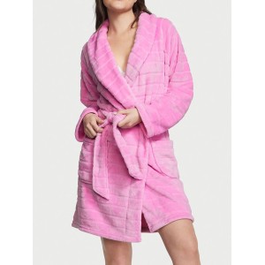 Халат Plush Striped Long Robe pink