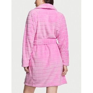 Халат Plush Striped Long Robe pink