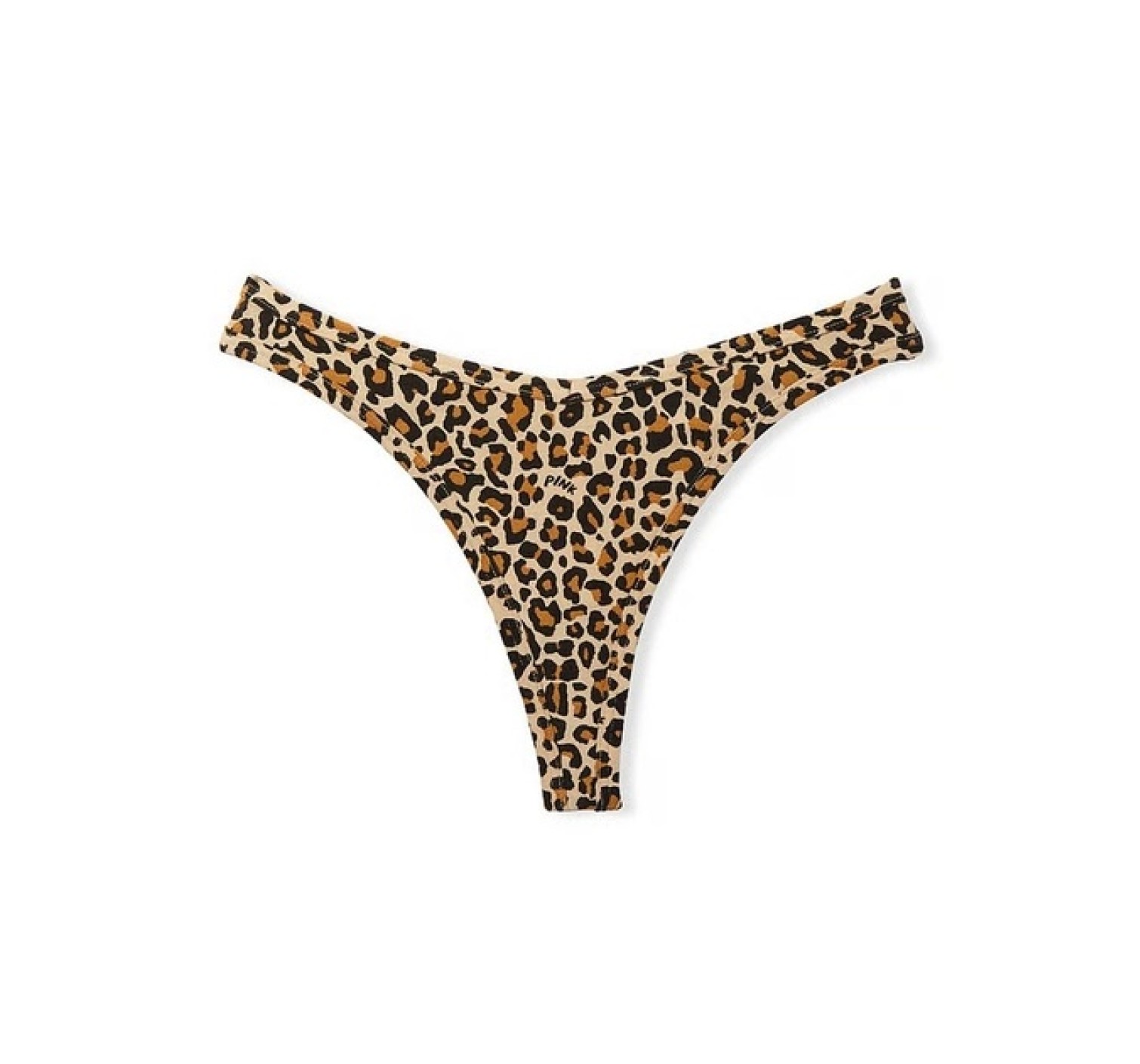 Трусики PINK Cotton Thong Panty leopard