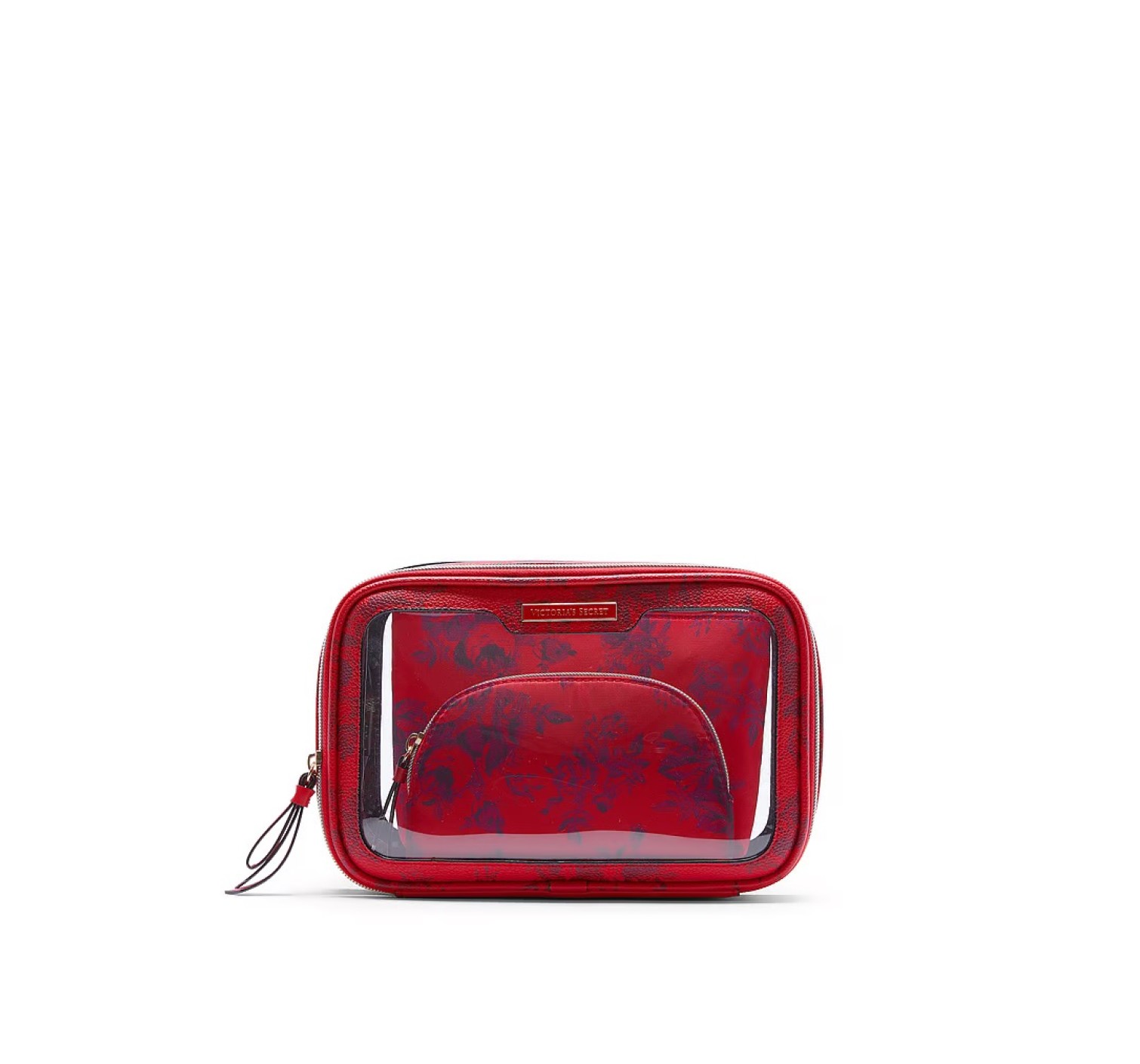 3 в 1 косметичка 3-Piece Makeup Bag Red Floral