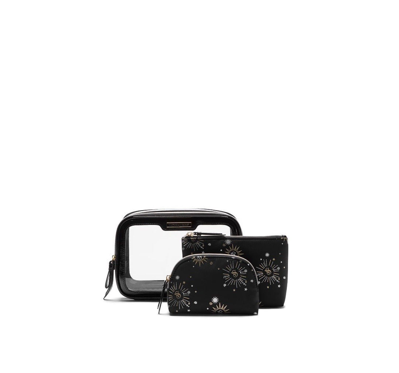 3 в 1 косметичка 3-Piece Makeup Bag Black Celestial