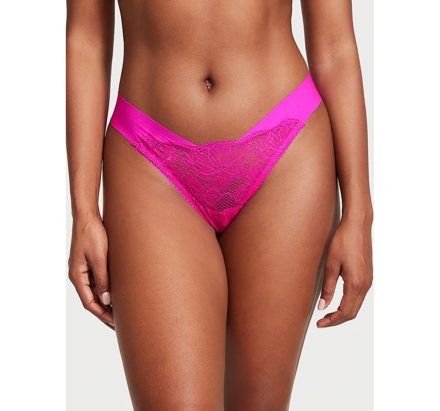 Трусики Lace-Trim No-Show Thong Panty Bali Orchid