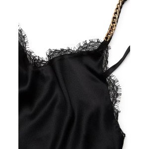 Пижама Chain Strap Satin Lace-Trim Cami Shorts Set