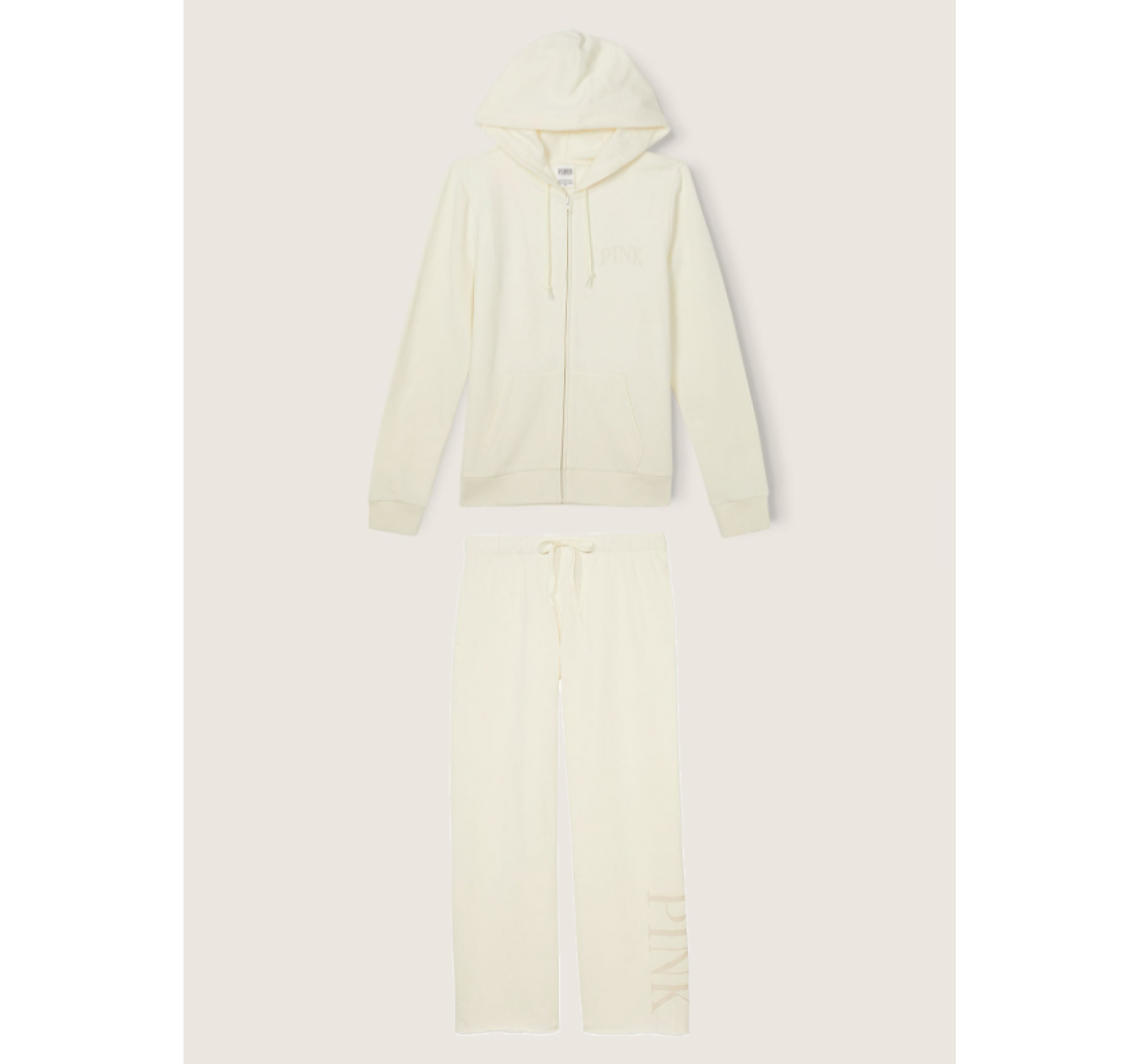 Спортивный костюм PINK Everyday Fleece Zip-up Hoodie Creamer
