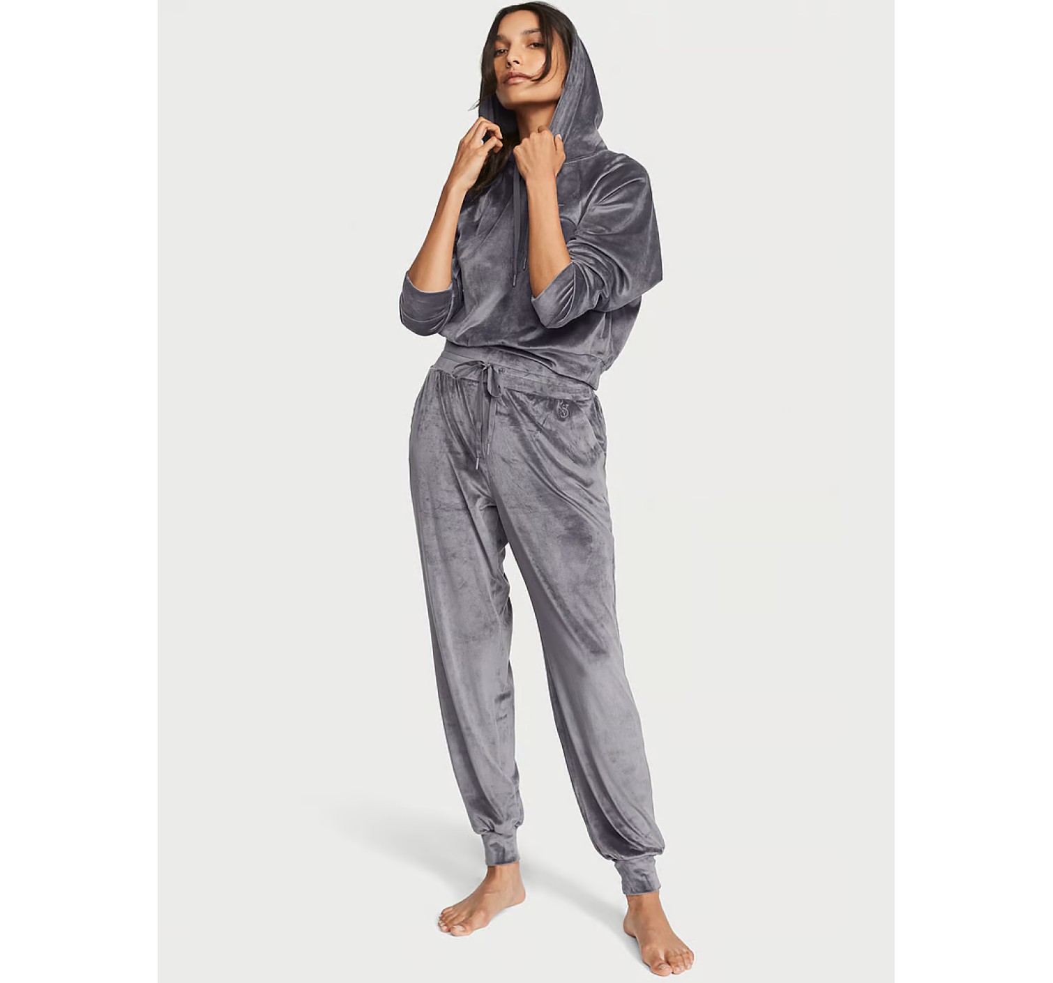 Велюровый костюм Ribbed Velour Hoodies Jogger Infinity