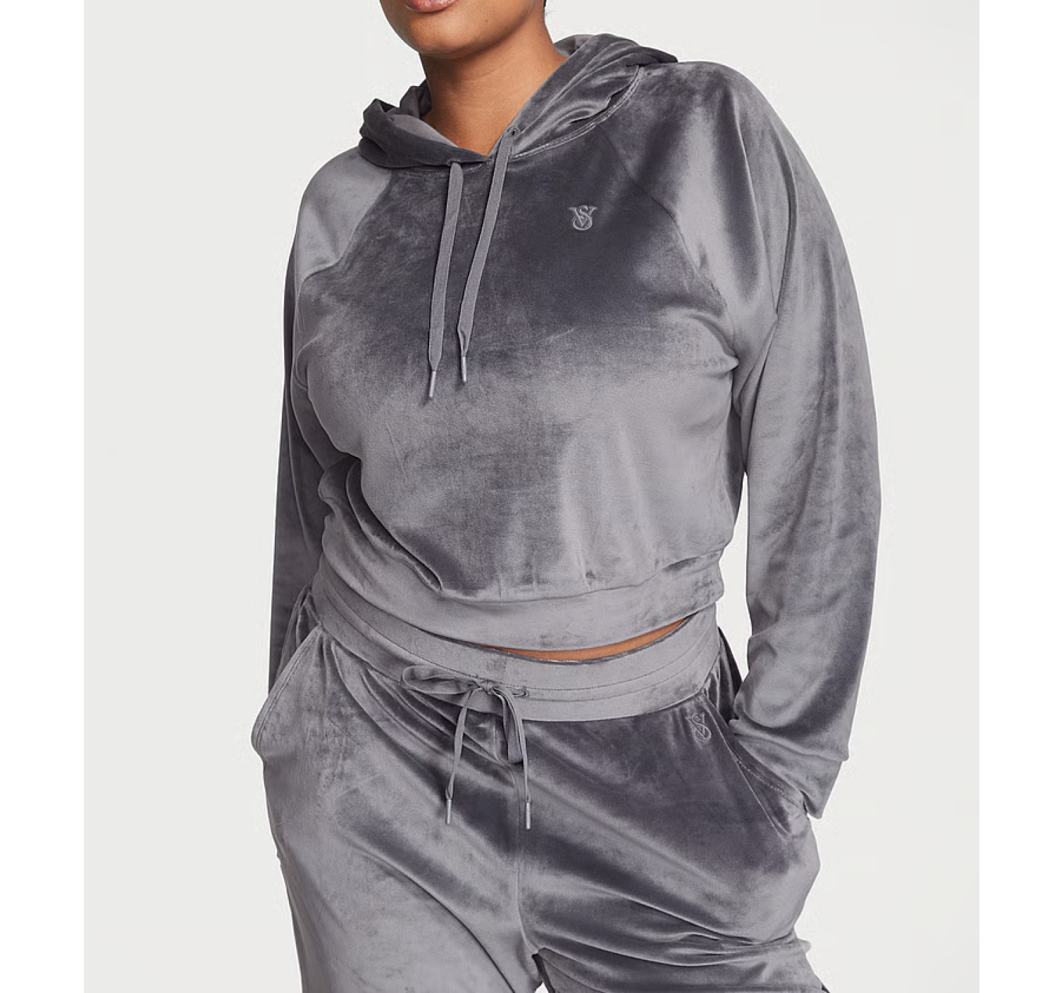 Велюровый костюм Ribbed Velour Hoodies Jogger Infinity