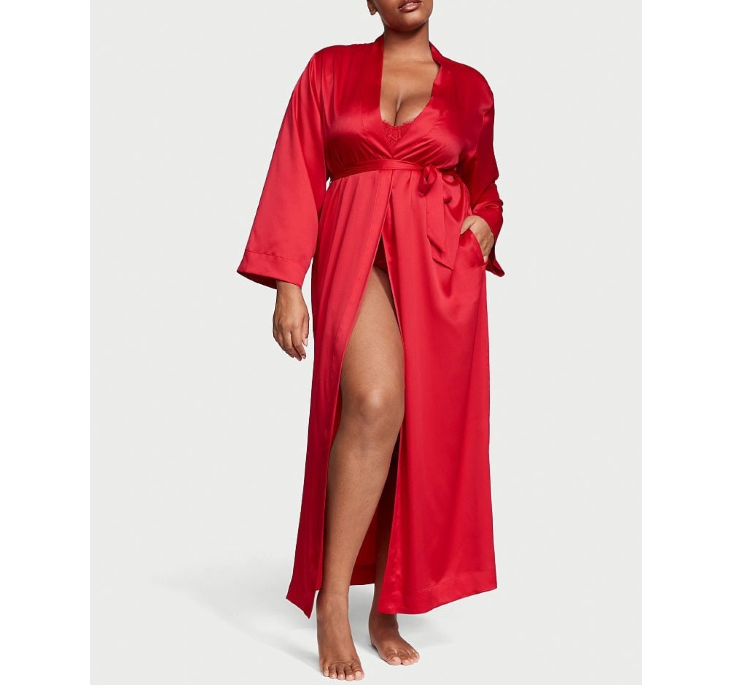 Халат Satin Long Robe Lipstick