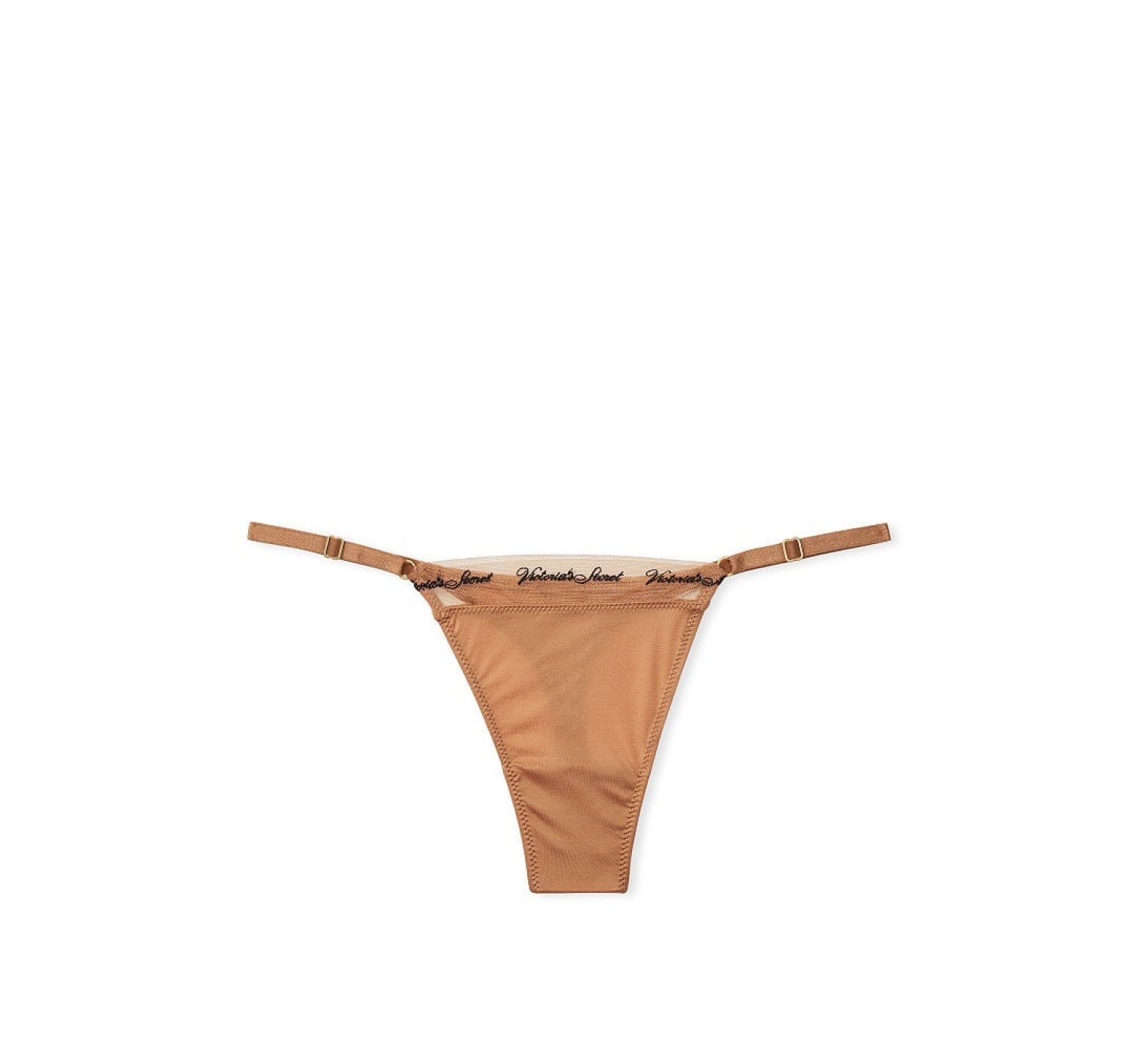 Трусики Logo Embroidery Adjustable String Thong Panty Toffee