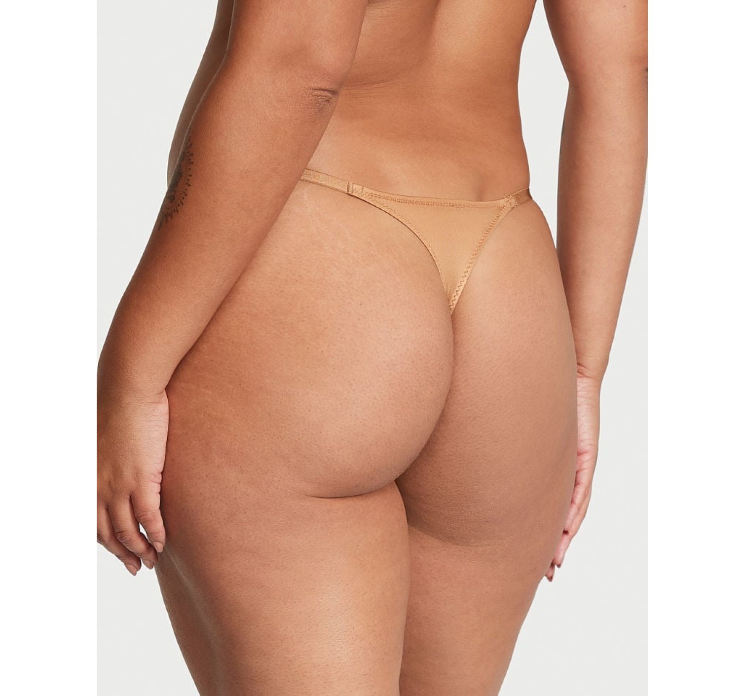 Трусики Logo Embroidery Adjustable String Thong Panty Toffee