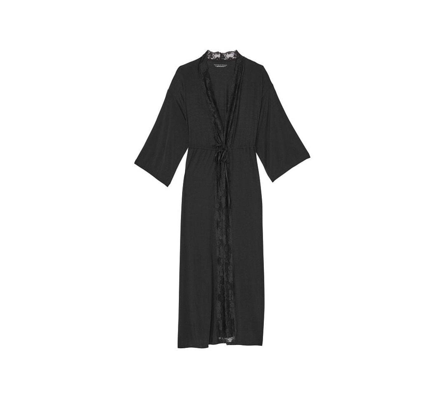 Халат Modal Lace-Trim Long Robe Black